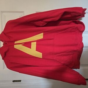 Alvin Sweatshirt/Gildan Red Hoodie with Yellow Accent